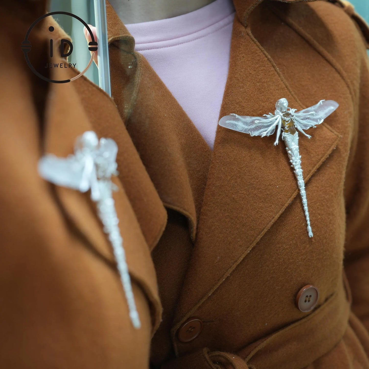 Mystic Dragonfly Jewelry | 925 Silver & Citrine | Brooch & Pendant in One