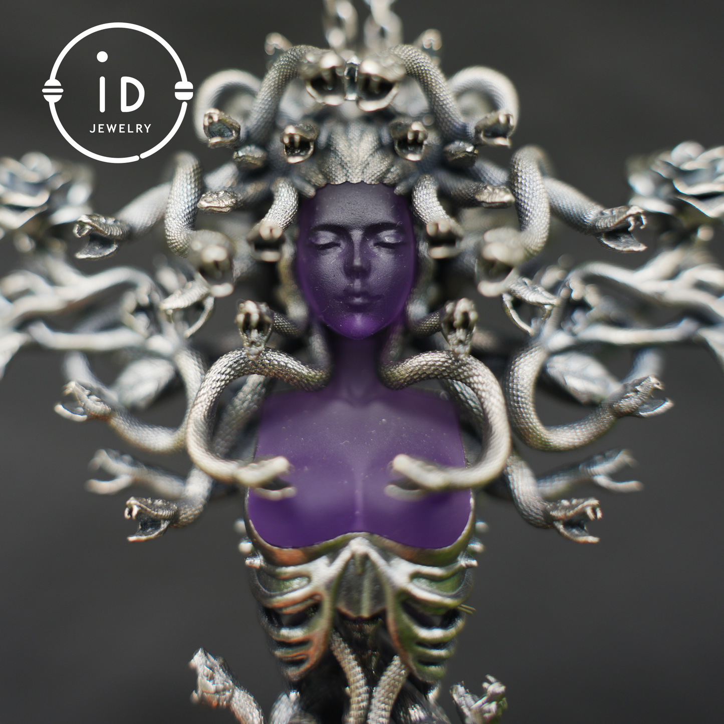 2-in-1 Medusa Pendant Brooch|Handcrafted Gothic Jewelry with Amethyst|Symbol of Feminine Awakening & Protection|Myth-Inspired Gift for Her