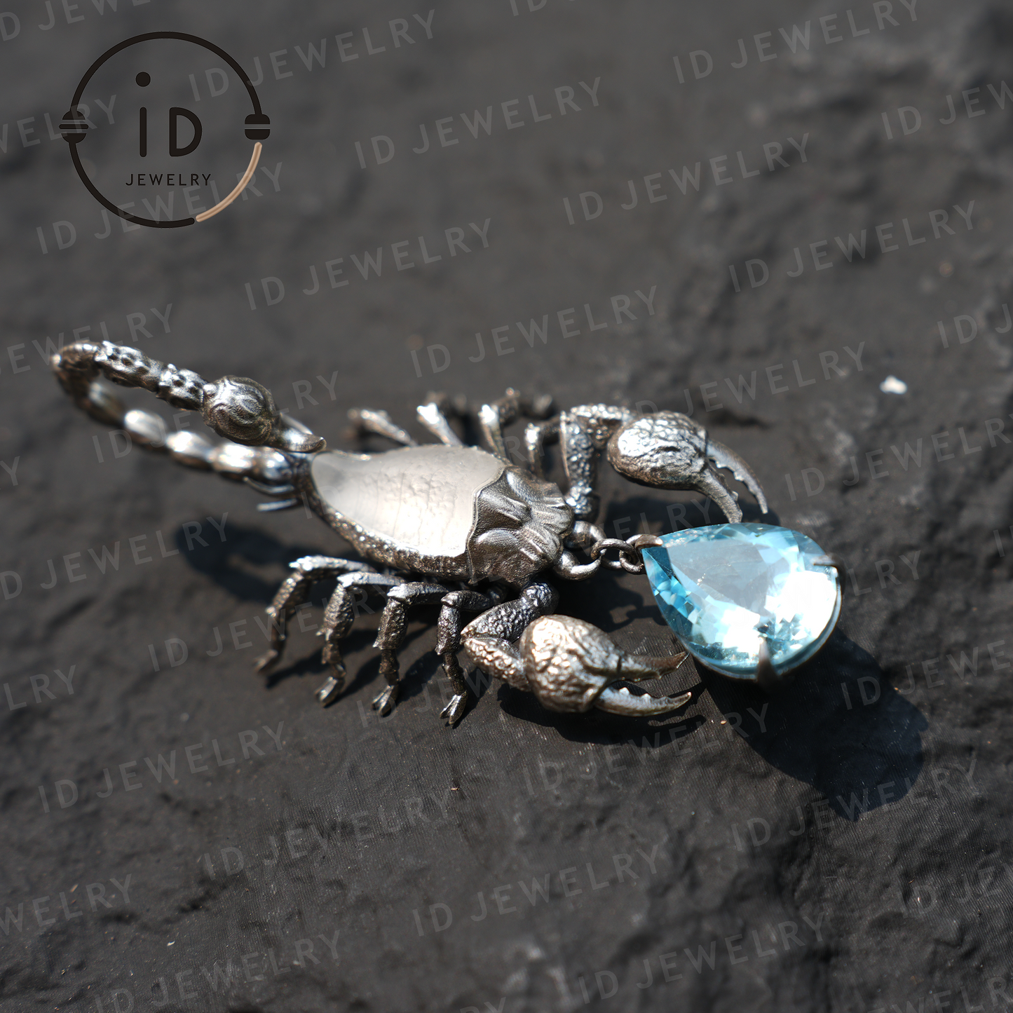 Stellar Scorpion Halskette 925 Silber Blautopas Anhänger Spiritueller Talisman Skorpion Schmuck Geschenk für Sie Astrologie Sternzeichen Schmuck