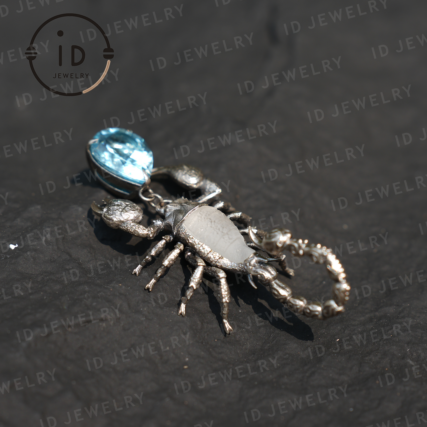 Stellar Scorpion Halskette 925 Silber Blautopas Anhänger Spiritueller Talisman Skorpion Schmuck Geschenk für Sie Astrologie Sternzeichen Schmuck