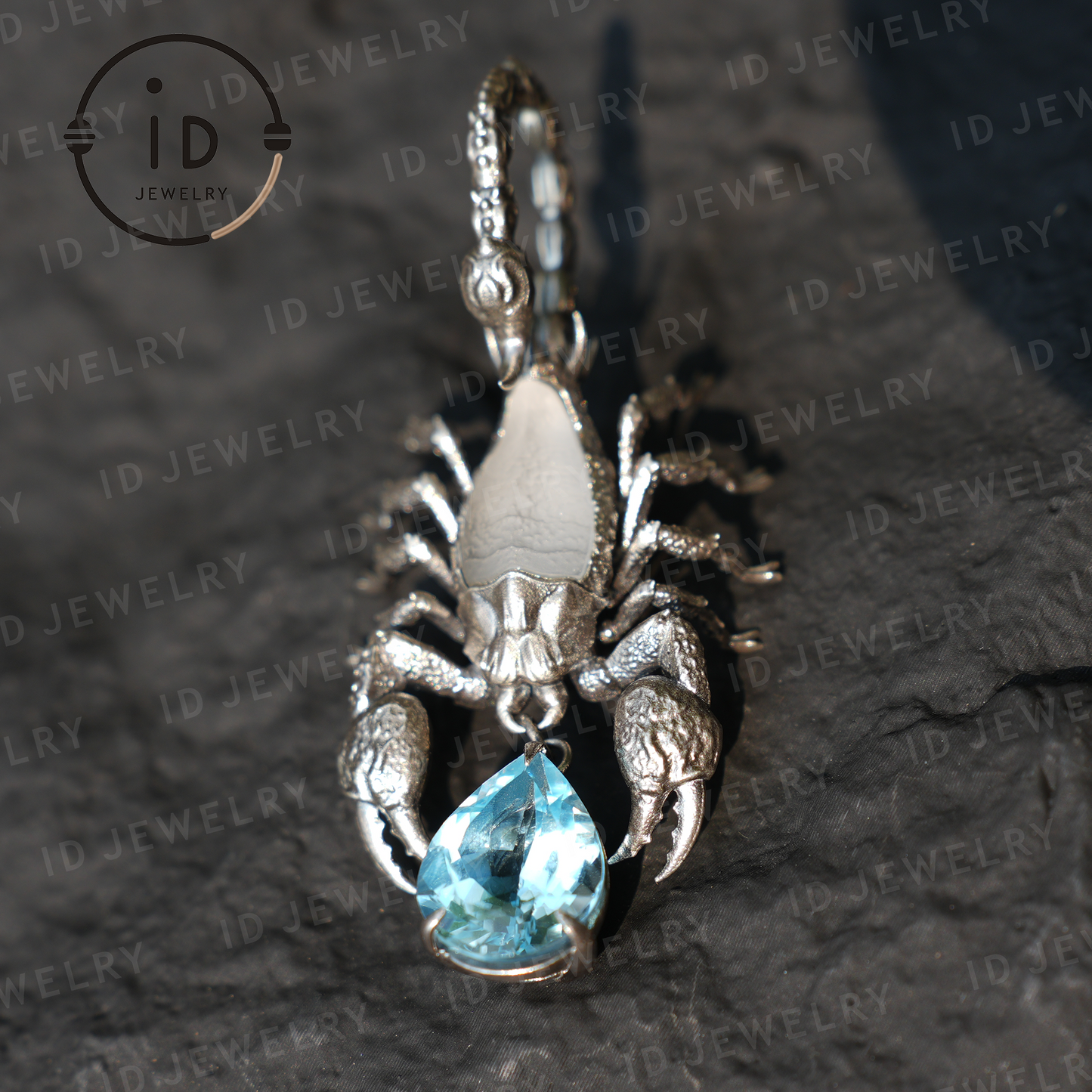 Stellar Scorpion Halskette 925 Silber Blautopas Anhänger Spiritueller Talisman Skorpion Schmuck Geschenk für Sie Astrologie Sternzeichen Schmuck
