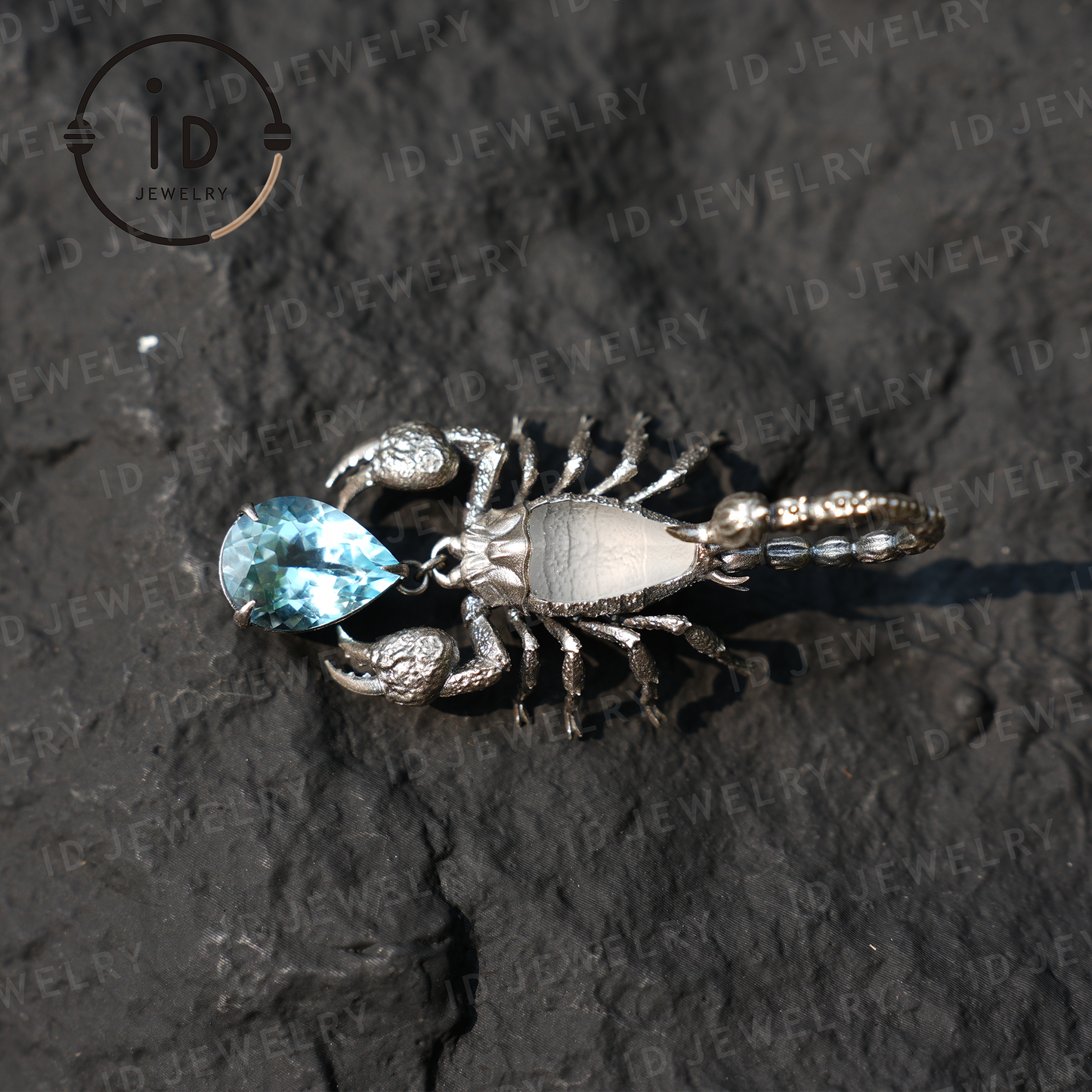 Stellar Scorpion Halskette 925 Silber Blautopas Anhänger Spiritueller Talisman Skorpion Schmuck Geschenk für Sie Astrologie Sternzeichen Schmuck