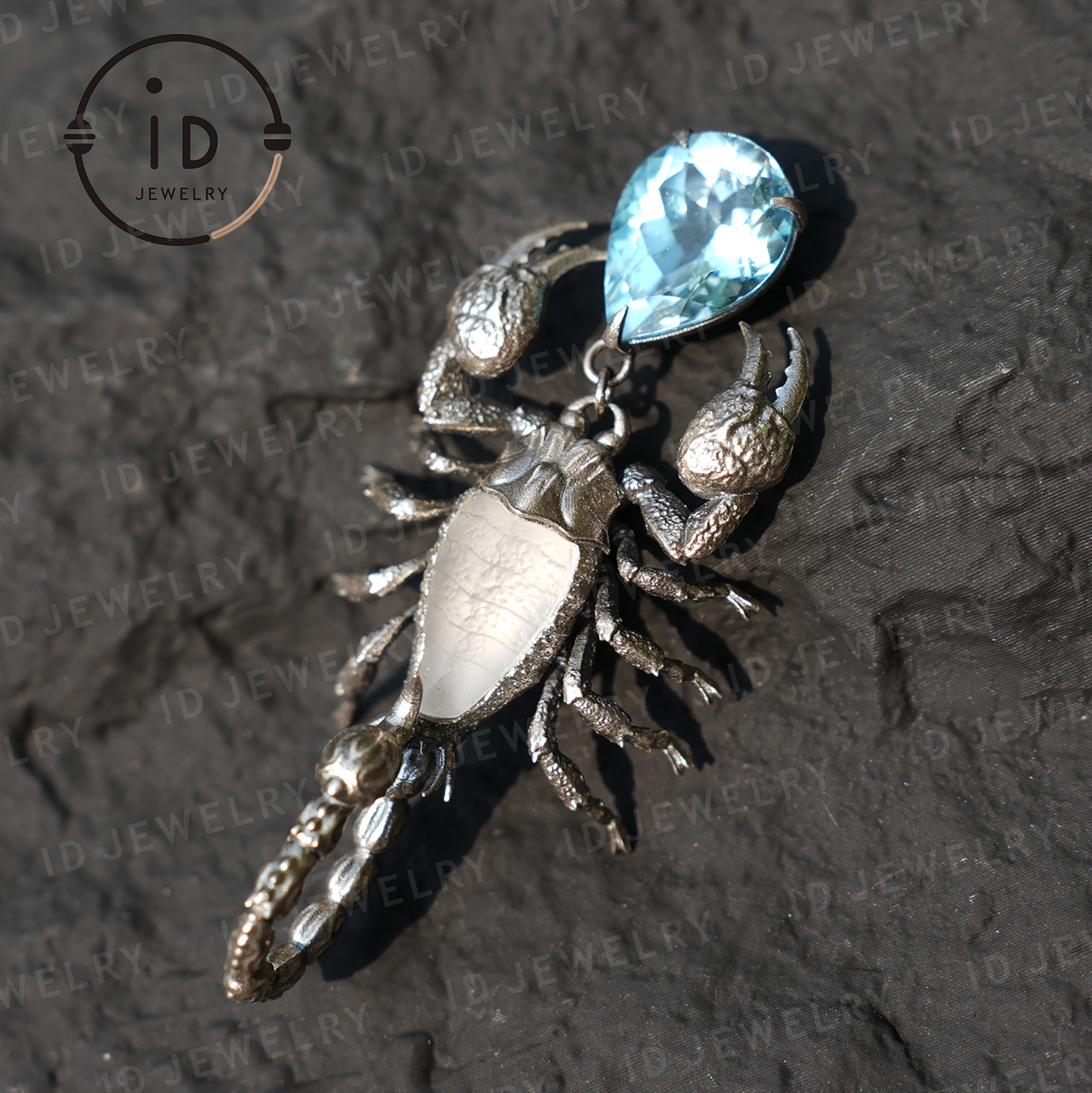 Stellar Scorpion Halskette 925 Silber Blautopas Anhänger Spiritueller Talisman Skorpion Schmuck Geschenk für Sie Astrologie Sternzeichen Schmuck