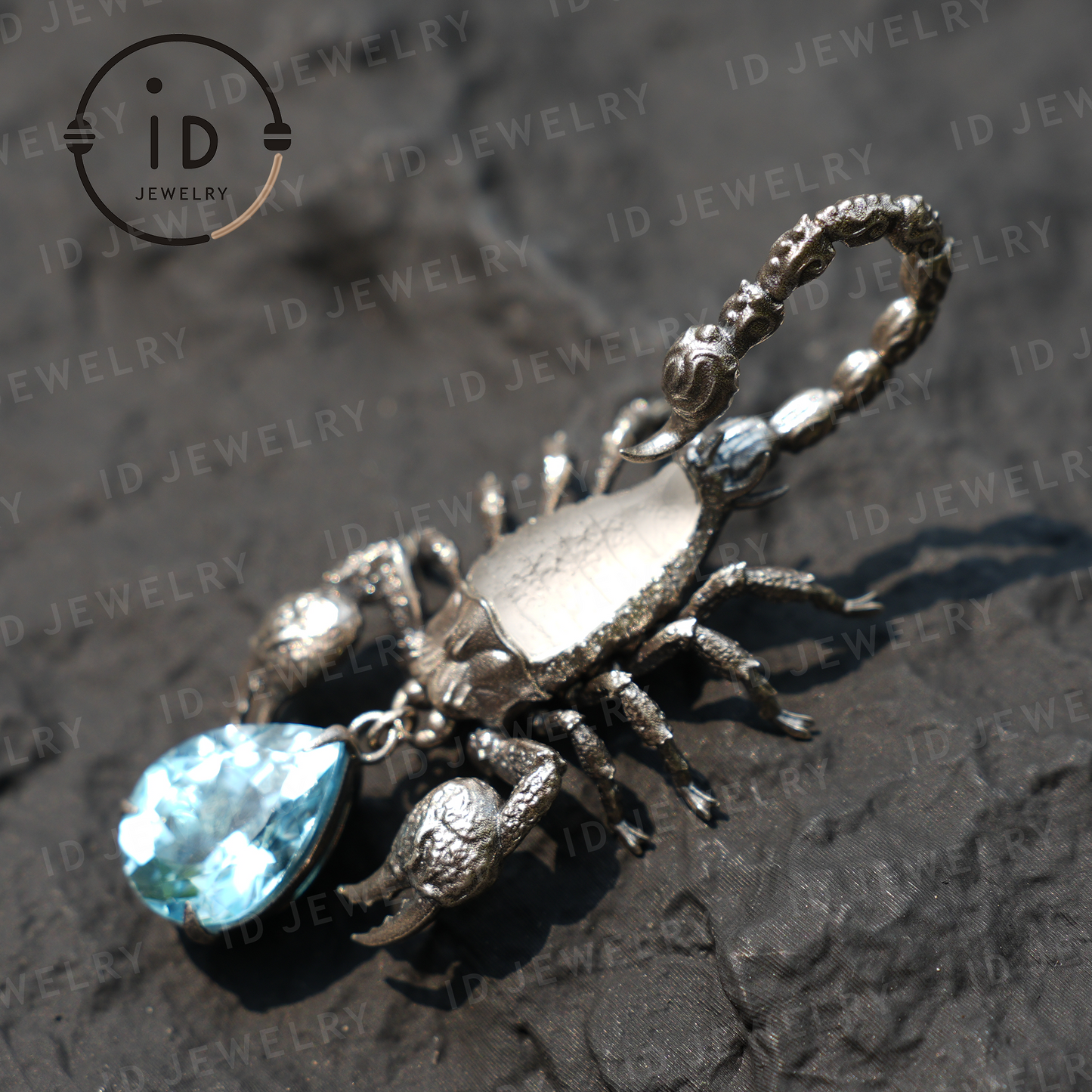 Stellar Scorpion Halskette 925 Silber Blautopas Anhänger Spiritueller Talisman Skorpion Schmuck Geschenk für Sie Astrologie Sternzeichen Schmuck