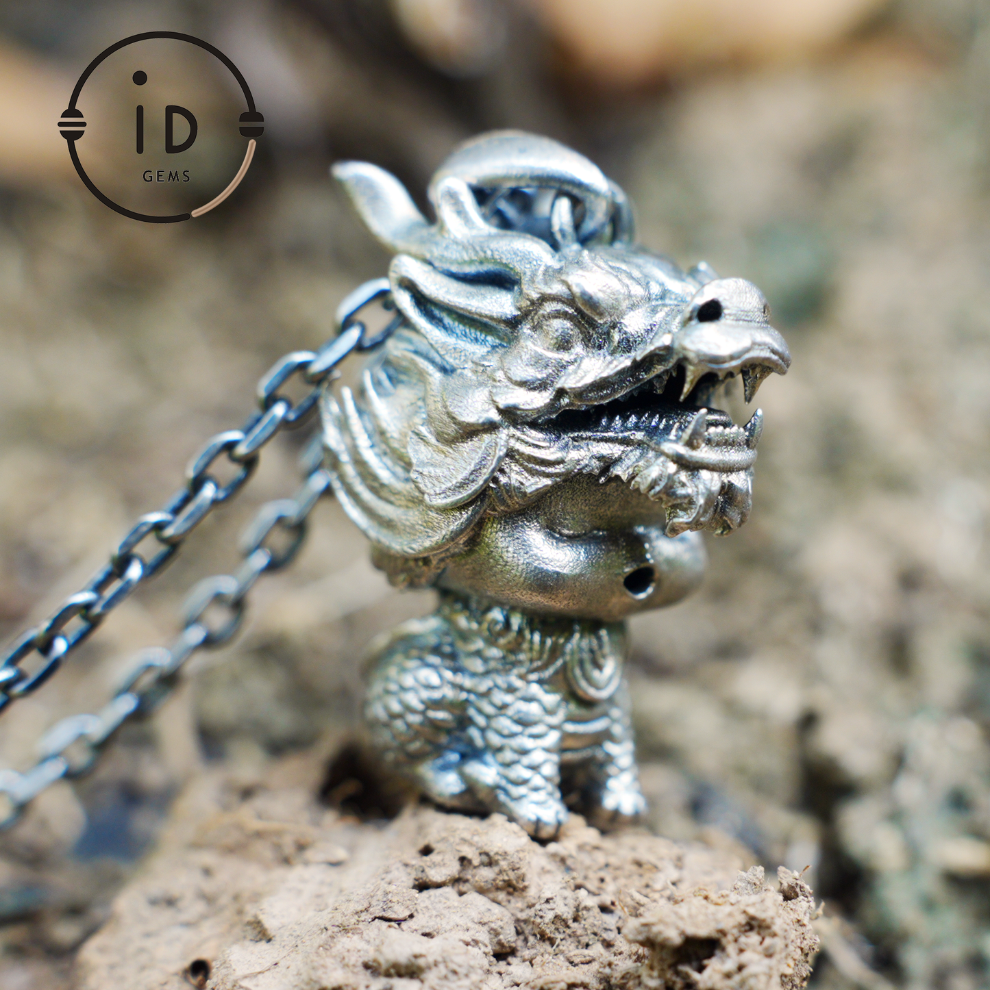 Dragon Guardian Pendant, Handcrafted Totem Amulet, Fantasy Spirit Creature Jewelry, Mythical Beast Design, Protective Charm Gift