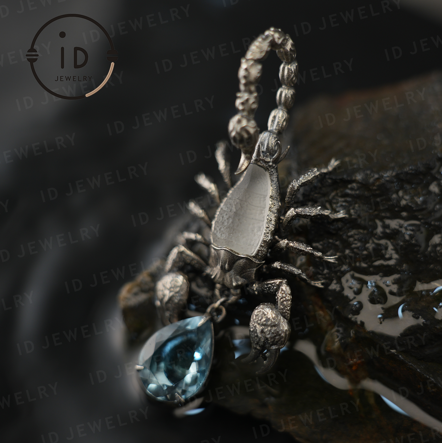Stellar Scorpion Halskette 925 Silber Blautopas Anhänger Spiritueller Talisman Skorpion Schmuck Geschenk für Sie Astrologie Sternzeichen Schmuck