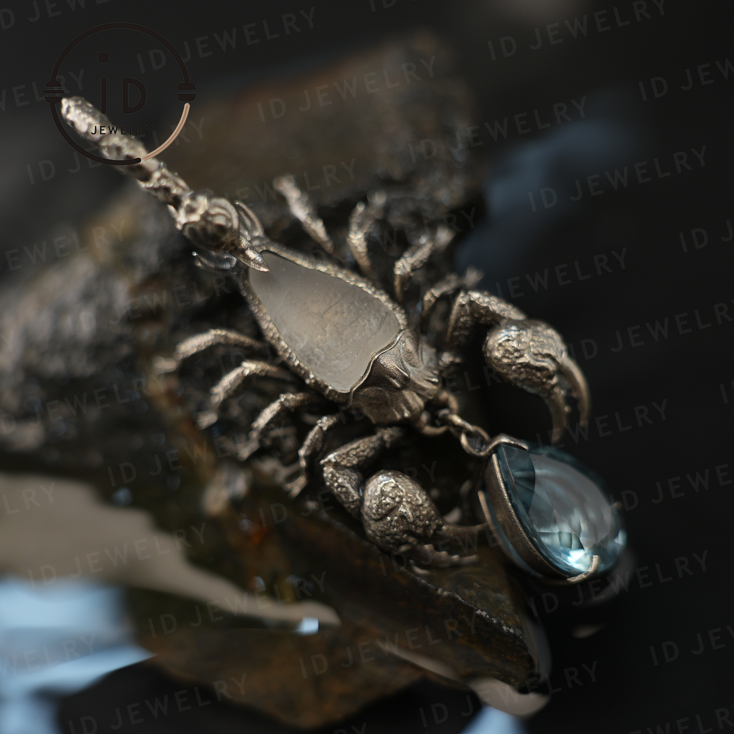 Stellar Scorpion Halskette 925 Silber Blautopas Anhänger Spiritueller Talisman Skorpion Schmuck Geschenk für Sie Astrologie Sternzeichen Schmuck