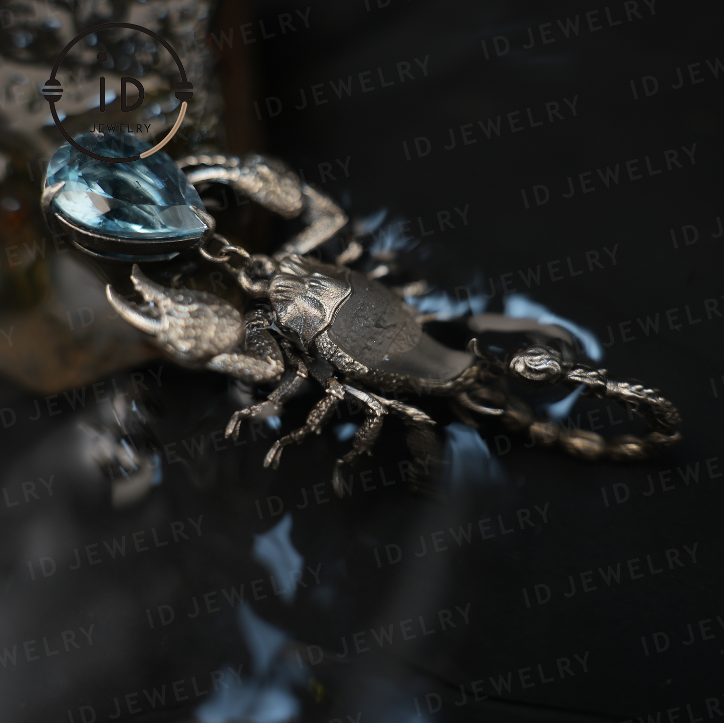 Stellar Scorpion Halskette 925 Silber Blautopas Anhänger Spiritueller Talisman Skorpion Schmuck Geschenk für Sie Astrologie Sternzeichen Schmuck