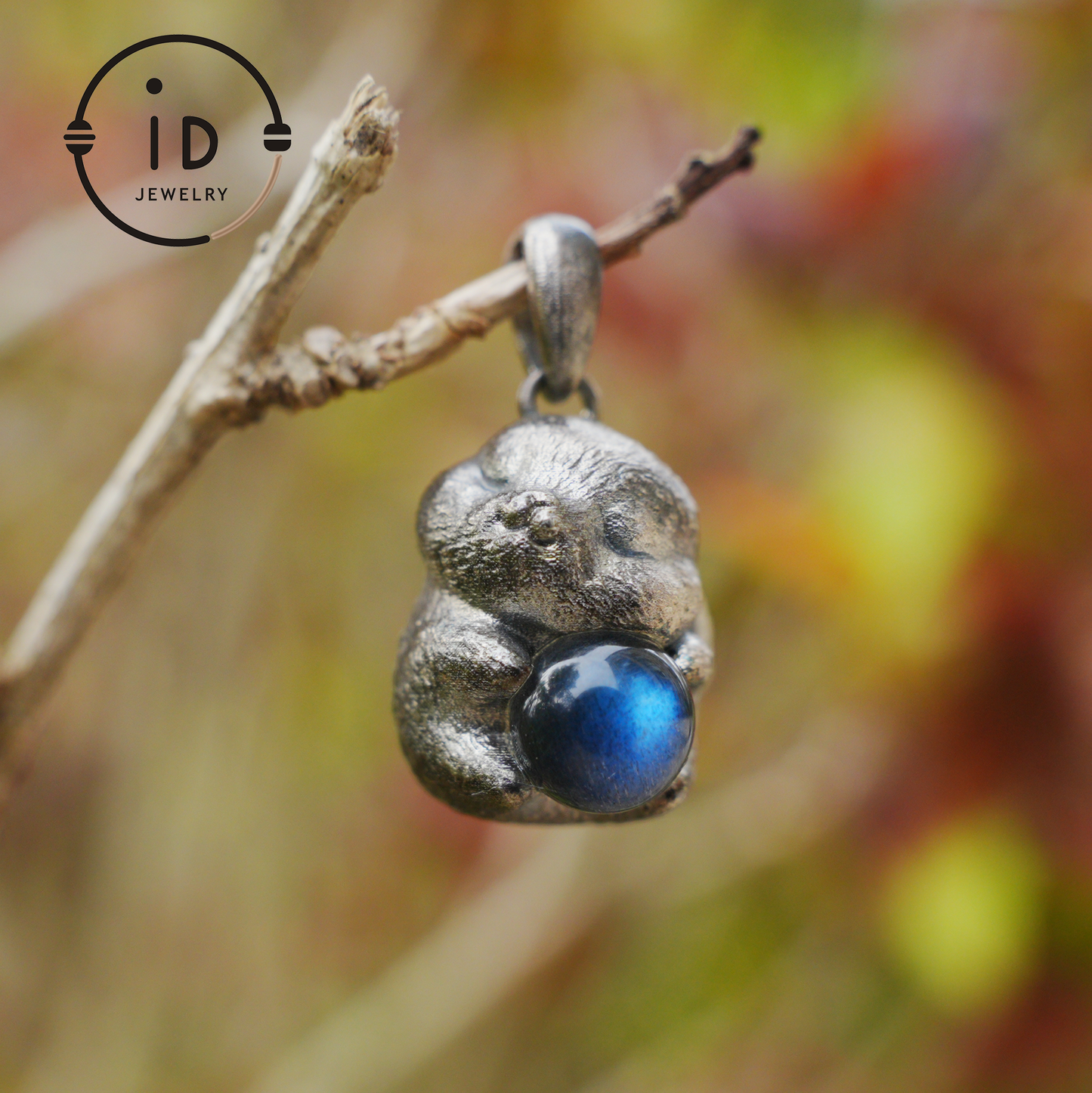 Mondhasen-Halskette aus Sterlingsilber – Wunschanhänger aus blauem Labradorit – Spiritueller Tiertotemschmuck – Süßer Hasenanhänger für inneren Frieden