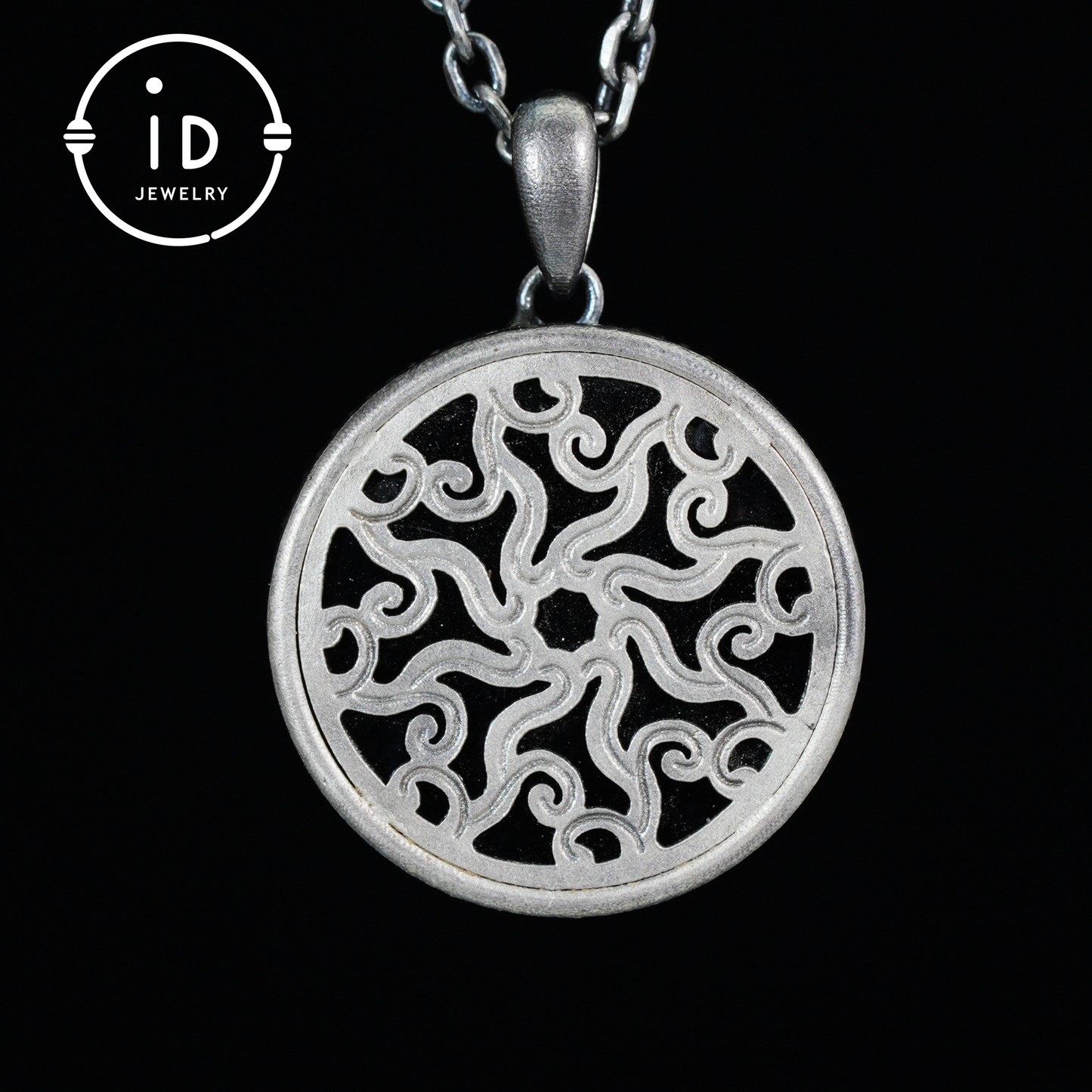 Wildtier-Zebra-Totem-Halskette | Handgefertigtes Reliefmedaillon aus 925er Sterlingsilber | Schwarz-weißer minimalistischer Unisex-Anhänger | Doppelseitiges Design