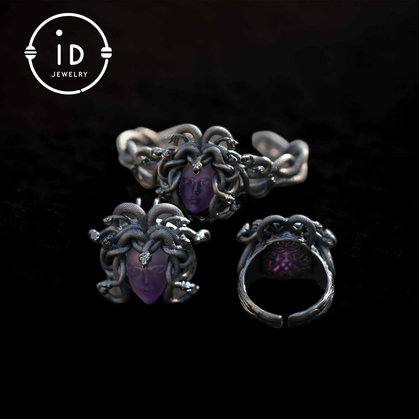 Medusa Pendant, 925 Sterling Silver, Handcrafted with Amethyst Crystal, Mythical Jewelry, Unique Gift