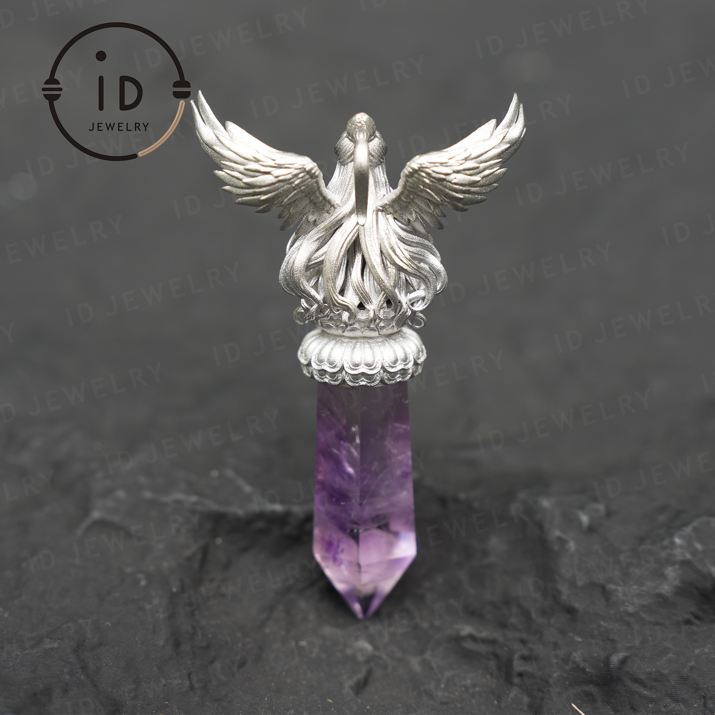 Orientalische spirituelle Amethyst-Anhänger-Halskette|Handgefertigter 925er Silberschmuck|Meditations-Energie-Amulett-Geschenk für Seelenfreunde