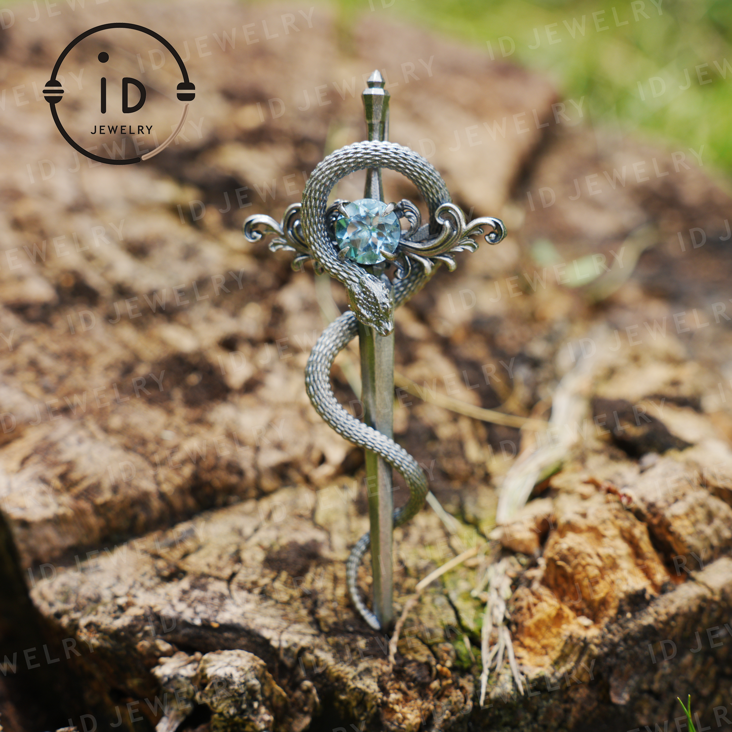 Schwertkette aus 925er Silber | Natürlicher Topas-Amulett-Anhänger | Gothic-Unisex-Schmuck | Mystischer Schwert-Talisman | Fantasy-Geschenk