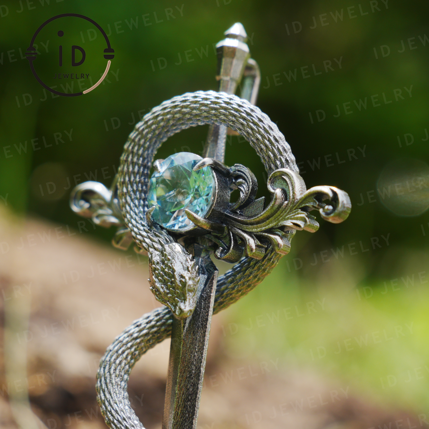 Schwertkette aus 925er Silber | Natürlicher Topas-Amulett-Anhänger | Gothic-Unisex-Schmuck | Mystischer Schwert-Talisman | Fantasy-Geschenk