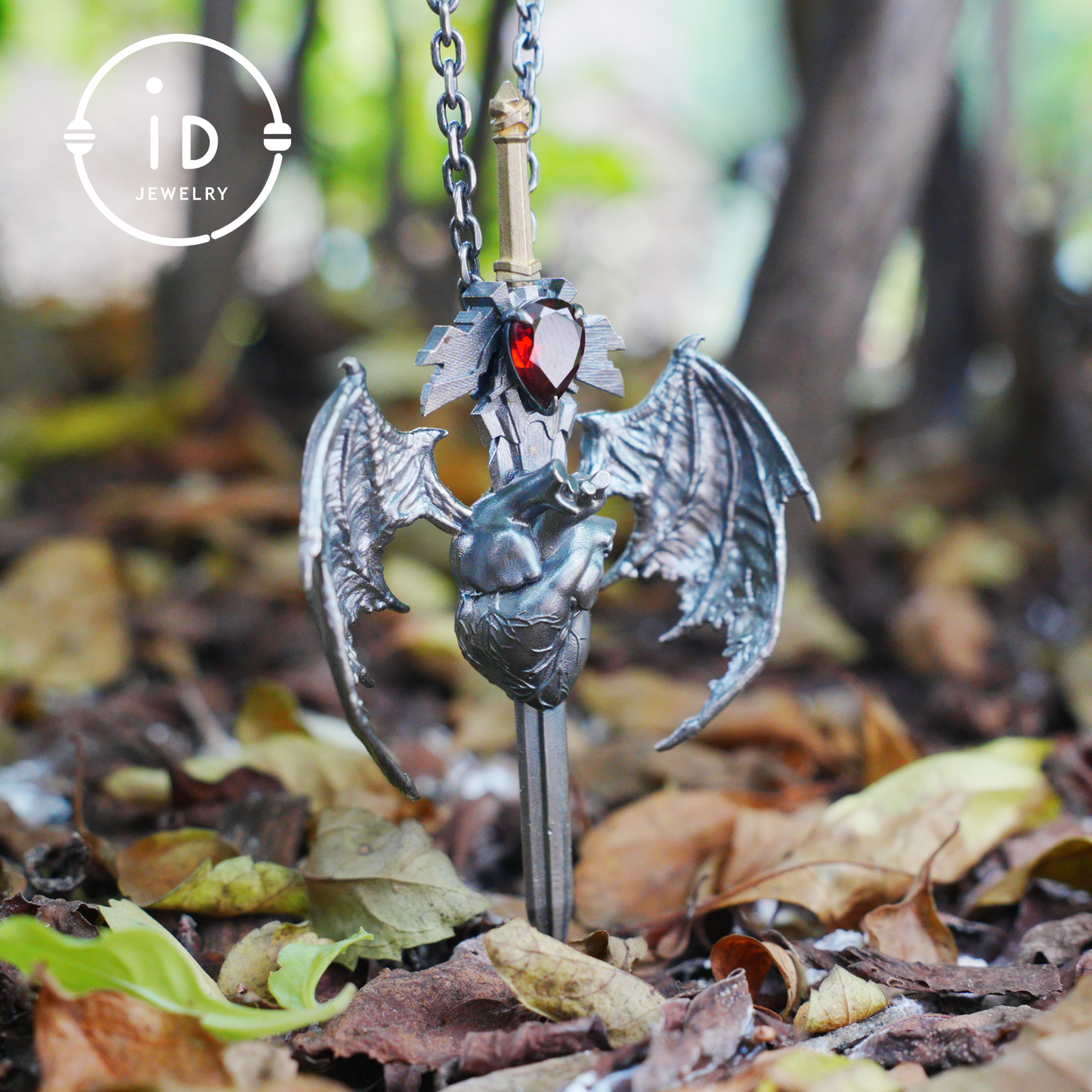 925 Silver Guardian Heartblade Necklace · Handmade 925 Silver Necklace · Garnet Symbolizing Vitality · Silver Jewelry Gift