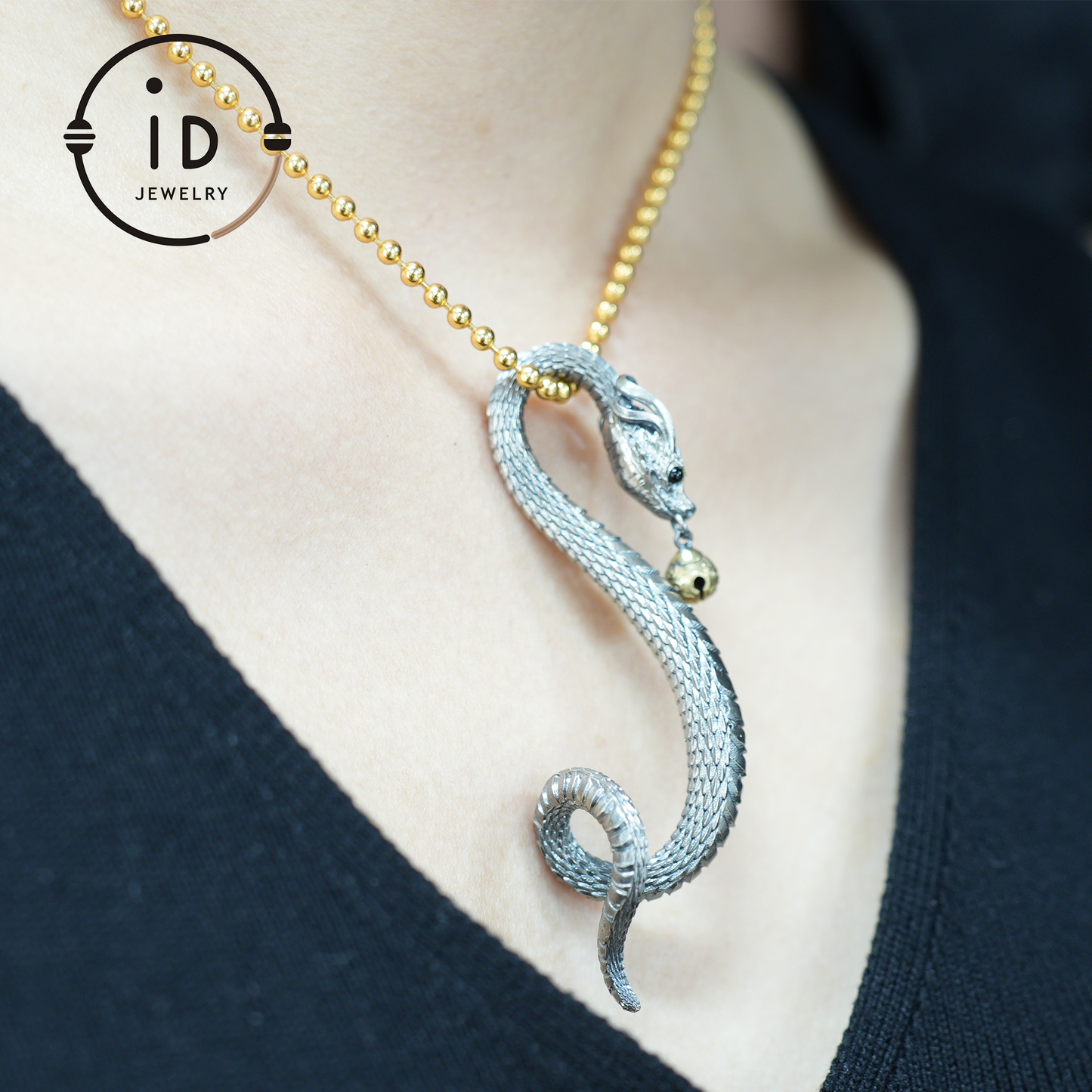Eternal Coil Drachenschlangenbrosche – 925 Sterling Silber | Handgefertigtes Schlangendesign | Einzigartiger Fantasy-Schmuck