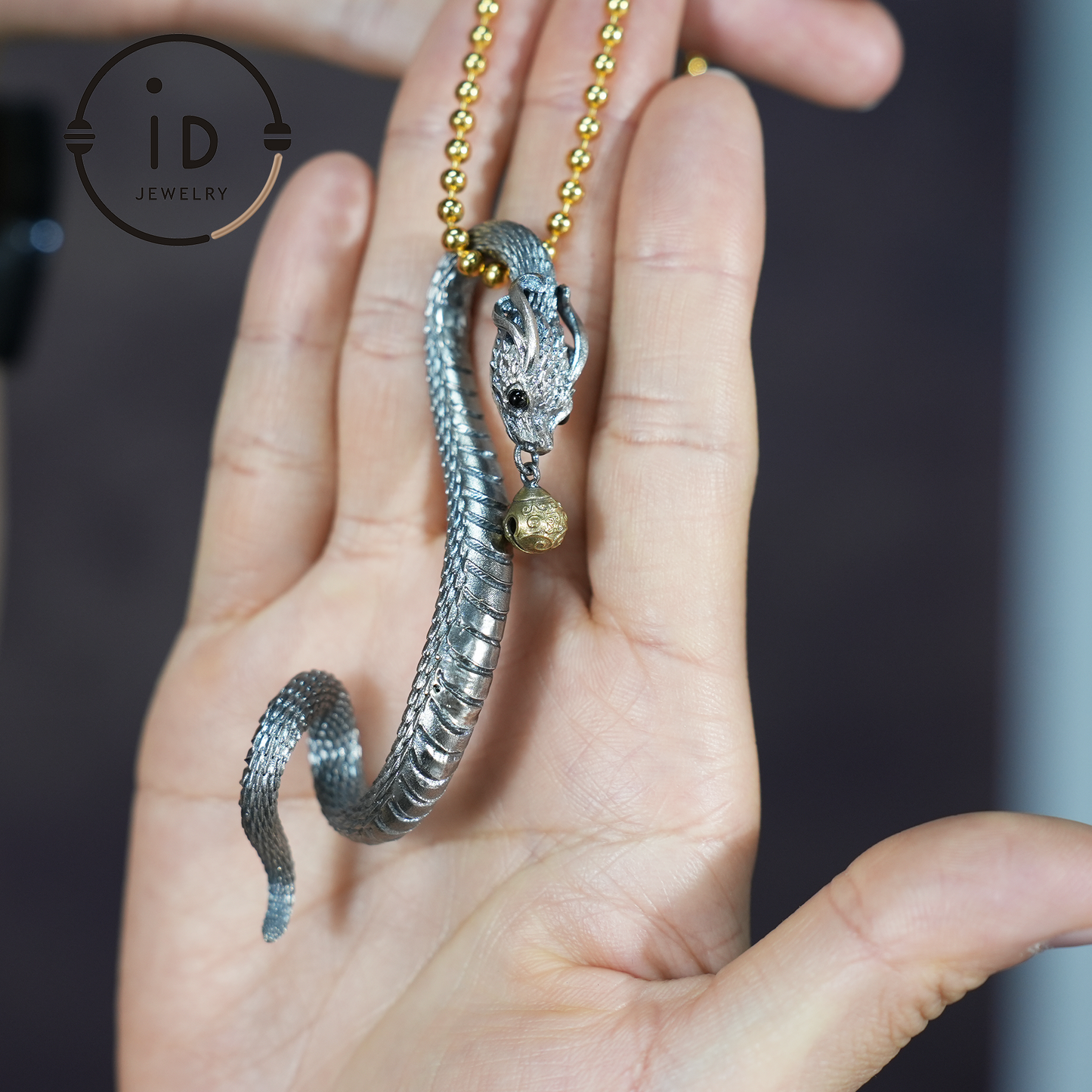 Eternal Coil Drachenschlangenbrosche – 925 Sterling Silber | Handgefertigtes Schlangendesign | Einzigartiger Fantasy-Schmuck