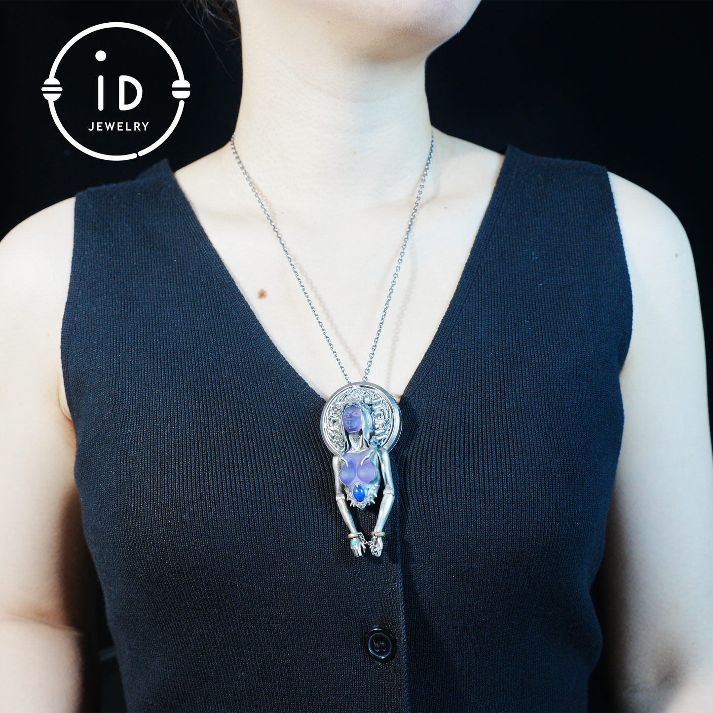 Mystic Goddess Pendant | Handmade 925 Silver & Gemstone Spiritual Necklace | Esoteric Protection Amulet
