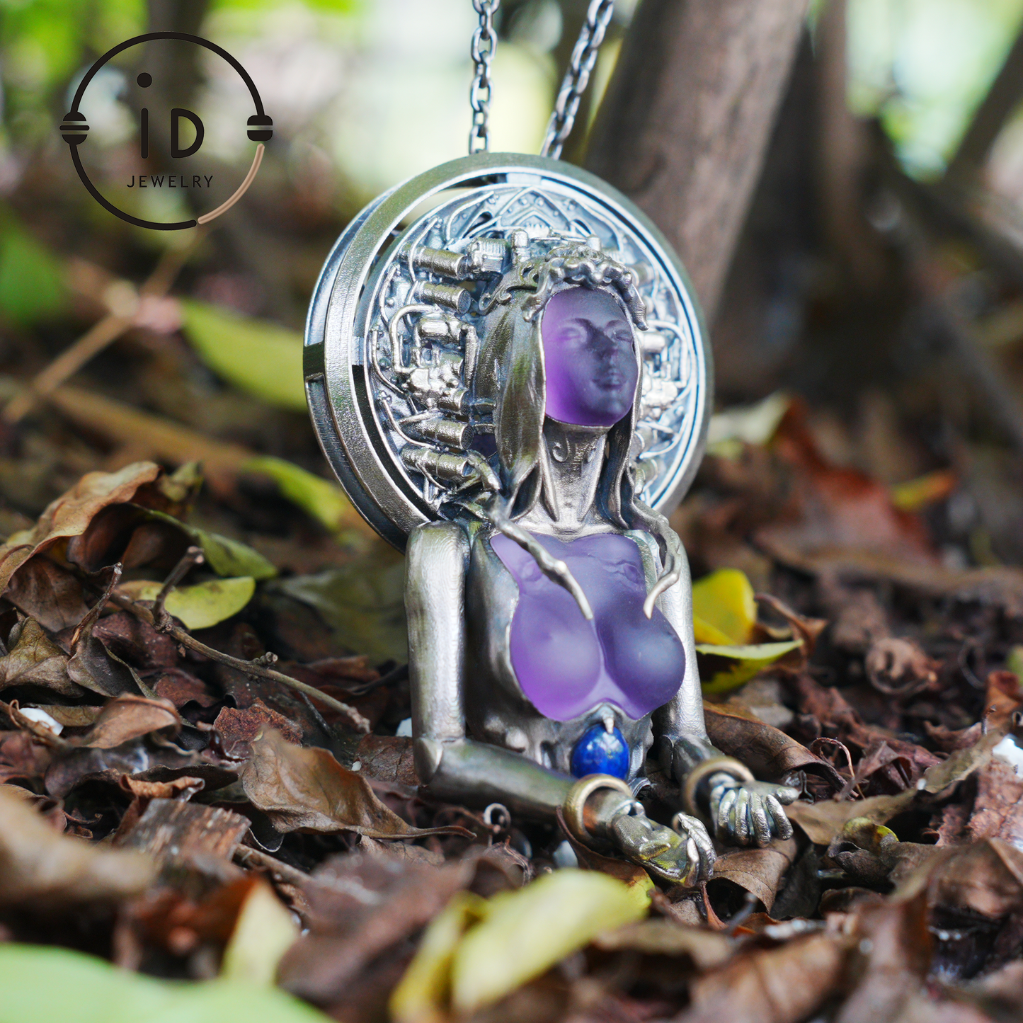 Mystic Goddess Pendant | Handmade 925 Silver & Gemstone Spiritual Necklace | Esoteric Protection Amulet