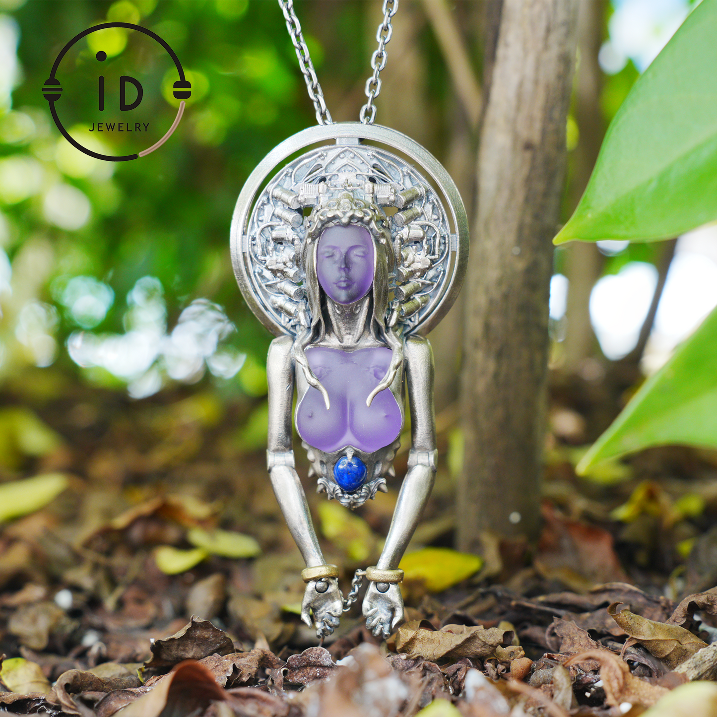 Mystic Goddess Pendant | Handmade 925 Silver & Gemstone Spiritual Necklace | Esoteric Protection Amulet