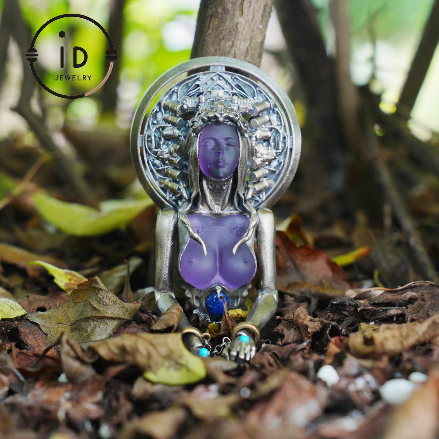 Mystic Goddess Pendant | Handmade 925 Silver & Gemstone Spiritual Necklace | Esoteric Protection Amulet