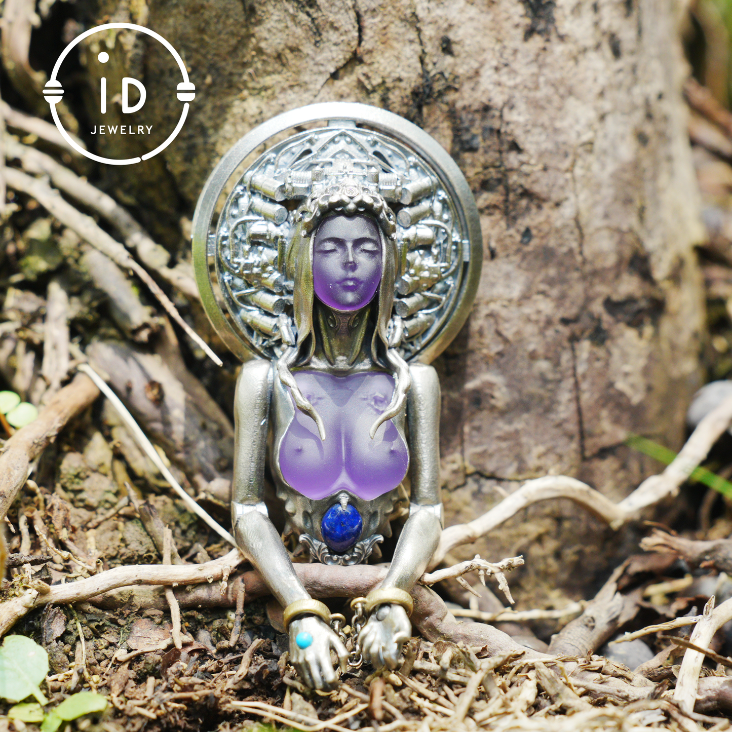 Mystic Goddess Pendant | Handmade 925 Silver & Gemstone Spiritual Necklace | Esoteric Protection Amulet