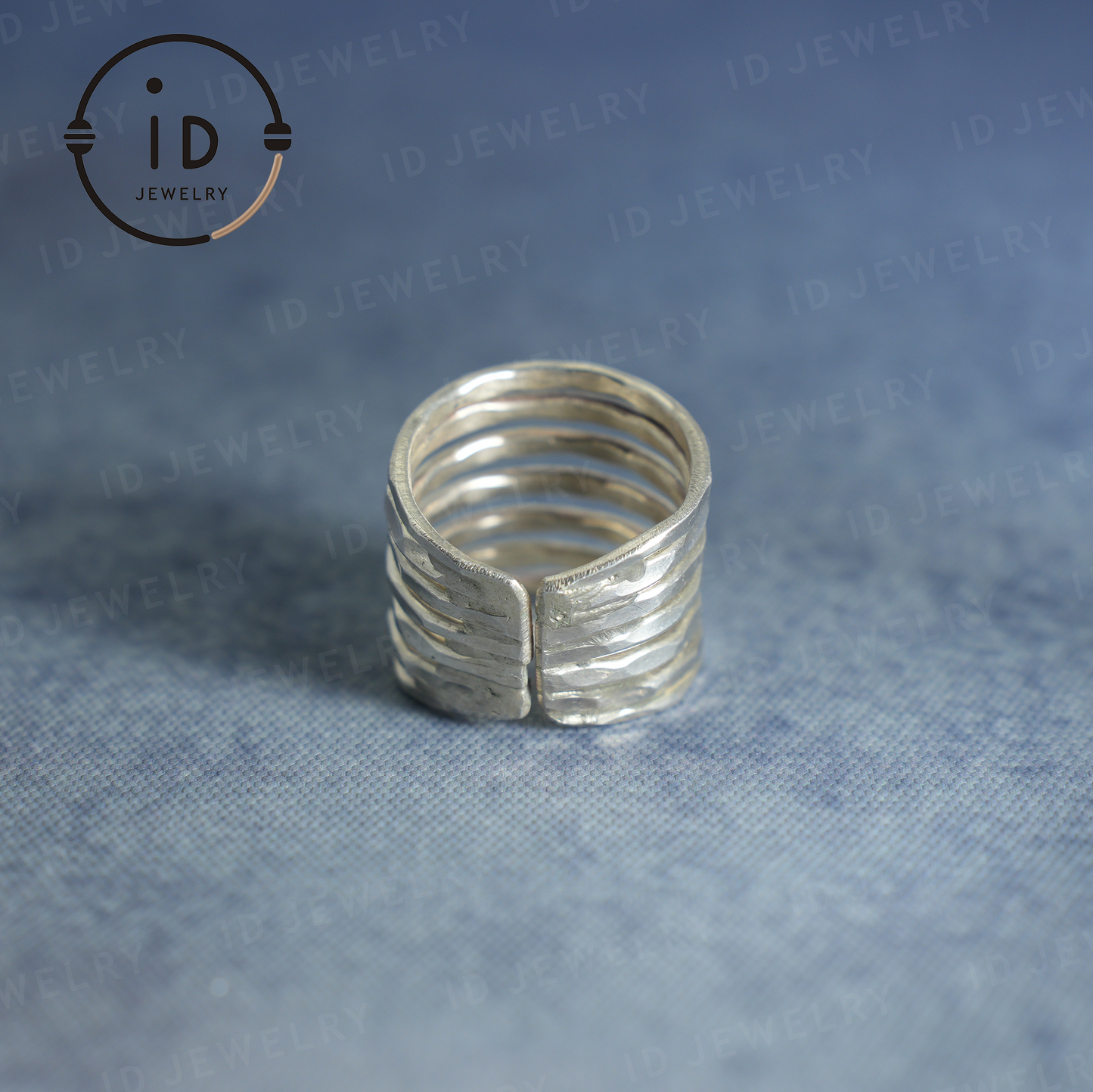 Handgefertigter Silberring, Mehrschichtiger Boho Ring, Verstellbarer minimalistischer Unisex Ring, Vintage Statement Schmuck