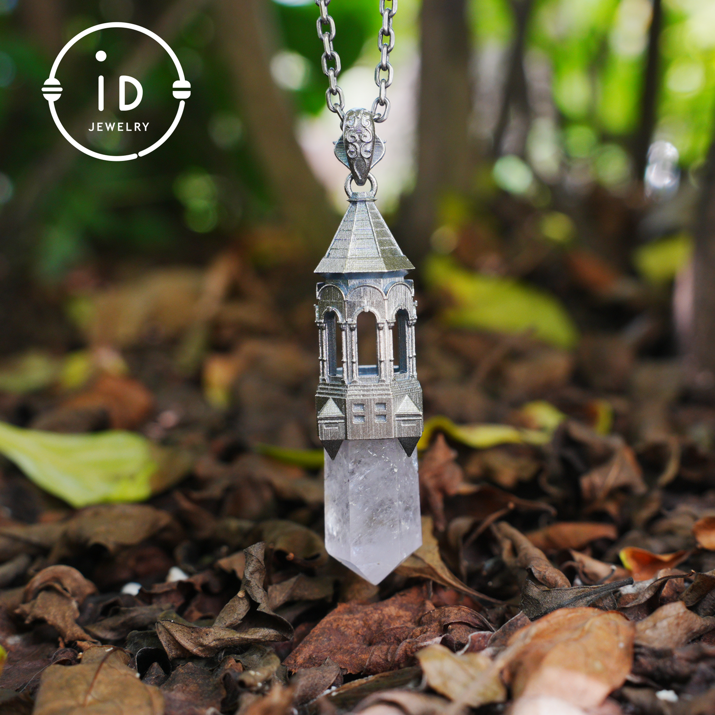 Amethyst Pendant 925 Silver, Gothic Tower Necklace, Statement Jewelry Totem Talisman, Gift for Her, Birthday Jewelry Idea