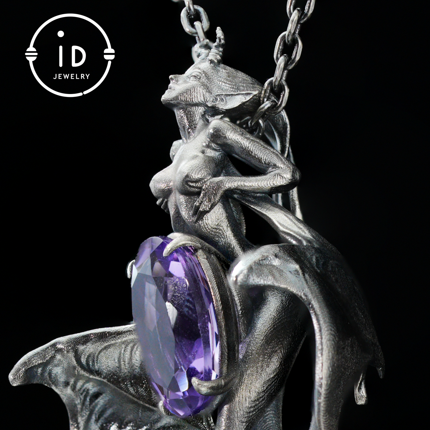 Handgefertigte Halskette mit Dämonenflügel-Anhänger aus Silber | Mystischer Banshee-Schmuck als Symbol für Stärke, Kraft und Mysterium | Einzigartiges Geschenk für Sie