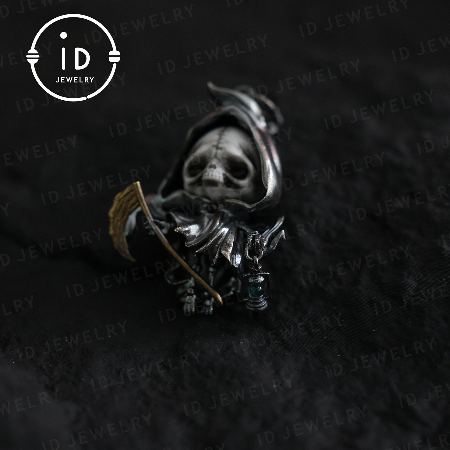 Handmade Grim Reaper Pendant | Gothic Skeleton Amulet | Silver Charm | Fantasy Art Jewelry