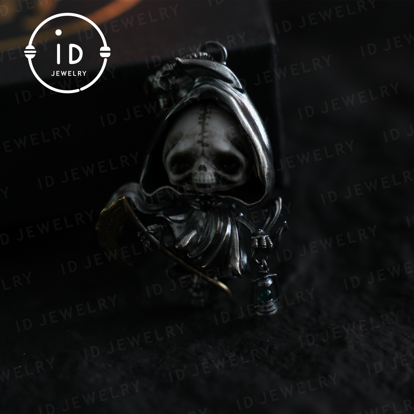 Handmade Grim Reaper Pendant | Gothic Skeleton Amulet | Silver Charm | Fantasy Art Jewelry