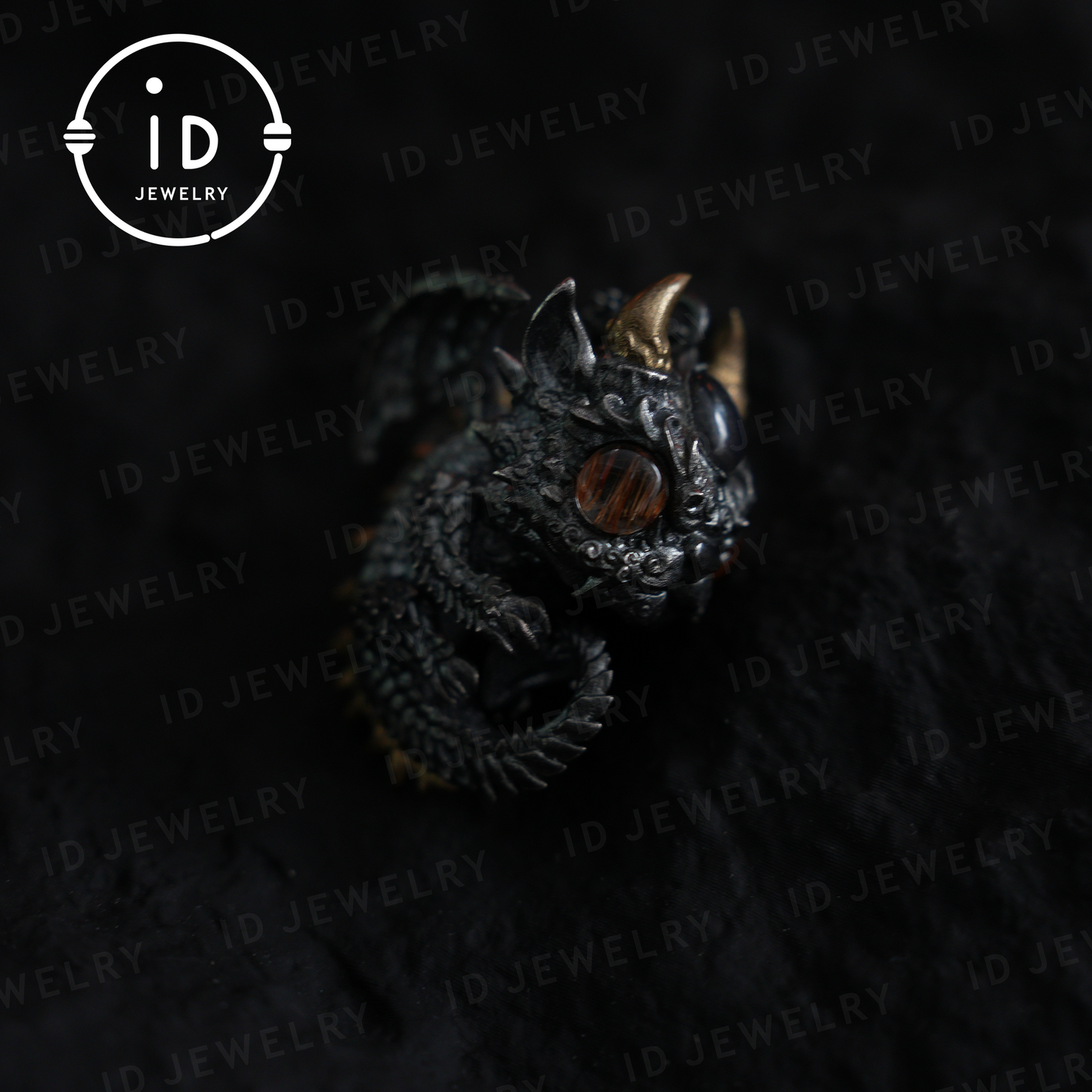 Handmade Dragon Pendant | Gothic Silver Amulet | Mystic Eyes and Wings | Fantasy Jewelry