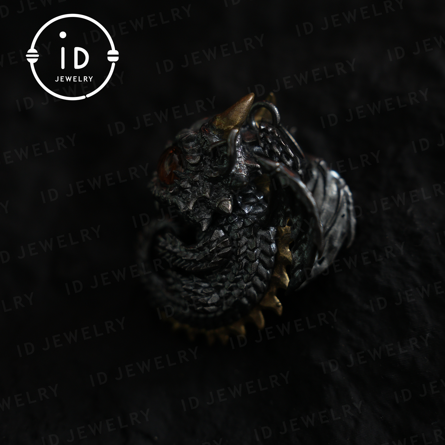 Handmade Dragon Pendant | Gothic Silver Amulet | Mystic Eyes and Wings | Fantasy Jewelry
