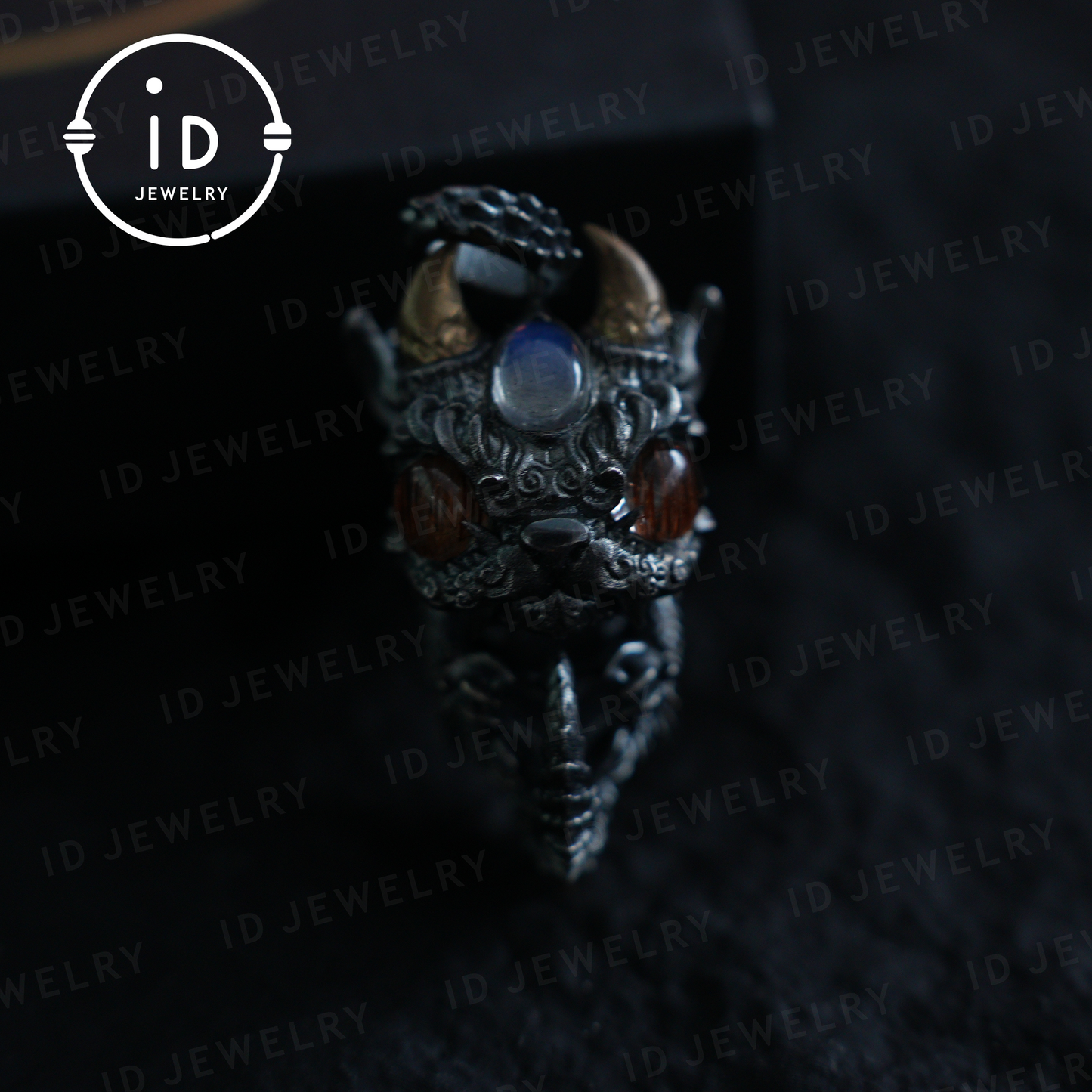 Handmade Dragon Pendant | Gothic Silver Amulet | Mystic Eyes and Wings | Fantasy Jewelry