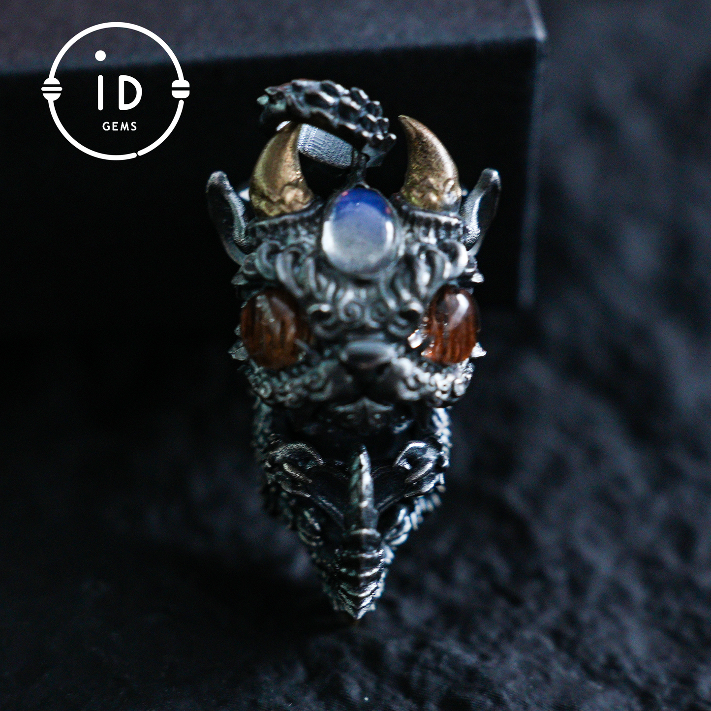 Handgefertigter Drachenanhänger | Gotisches Silberamulett | Mystische Augen und Flügel | Fantasy-Schmuck