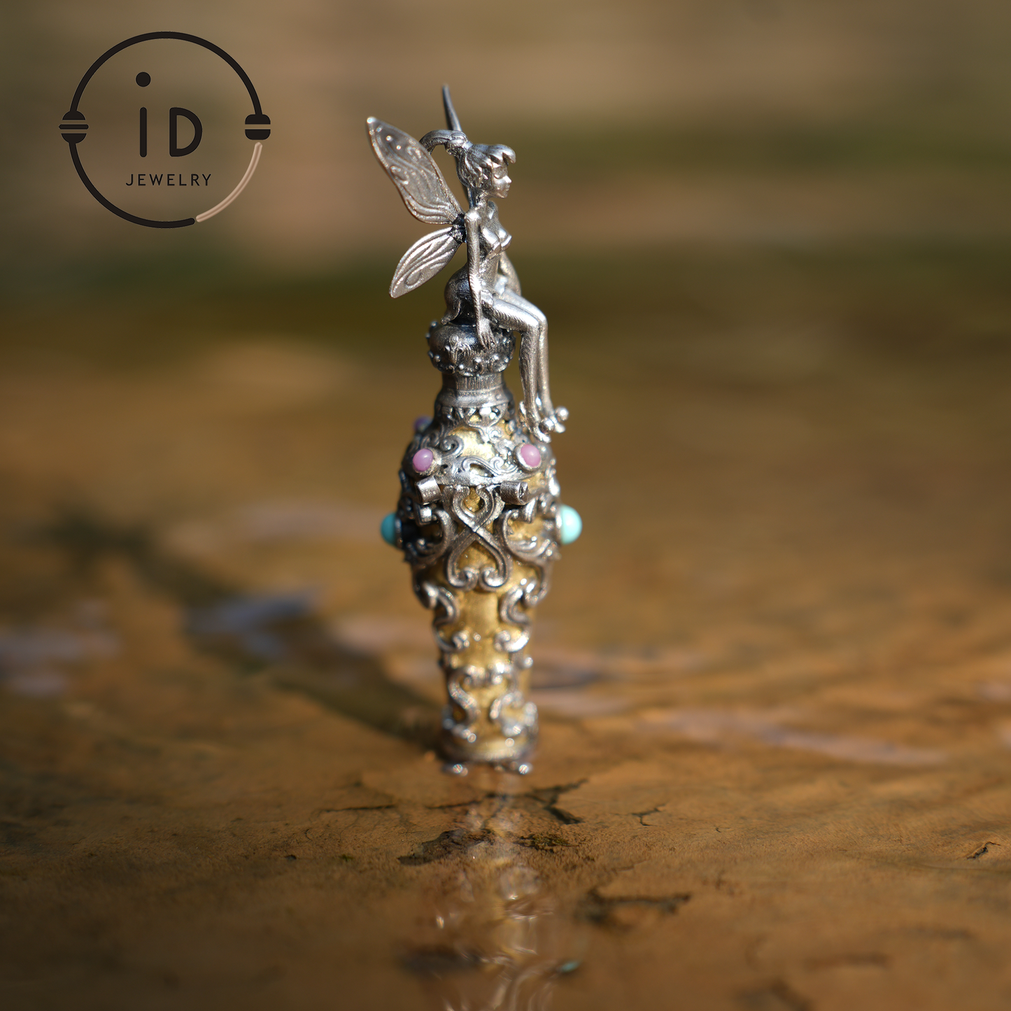 Enchanted Fairy Pendant – Handcrafted 925 Silver Jewelry with Turquoise & Amethyst | Perfect for Gifts