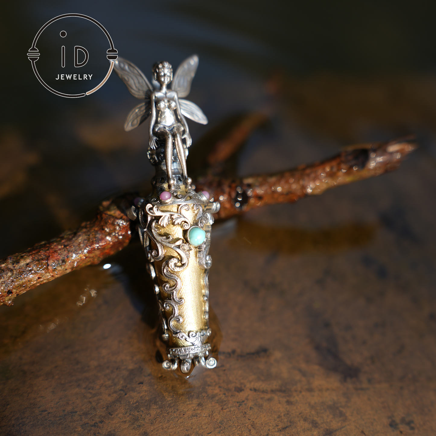 Enchanted Fairy Pendant – Handcrafted 925 Silver Jewelry with Turquoise & Amethyst | Perfect for Gifts