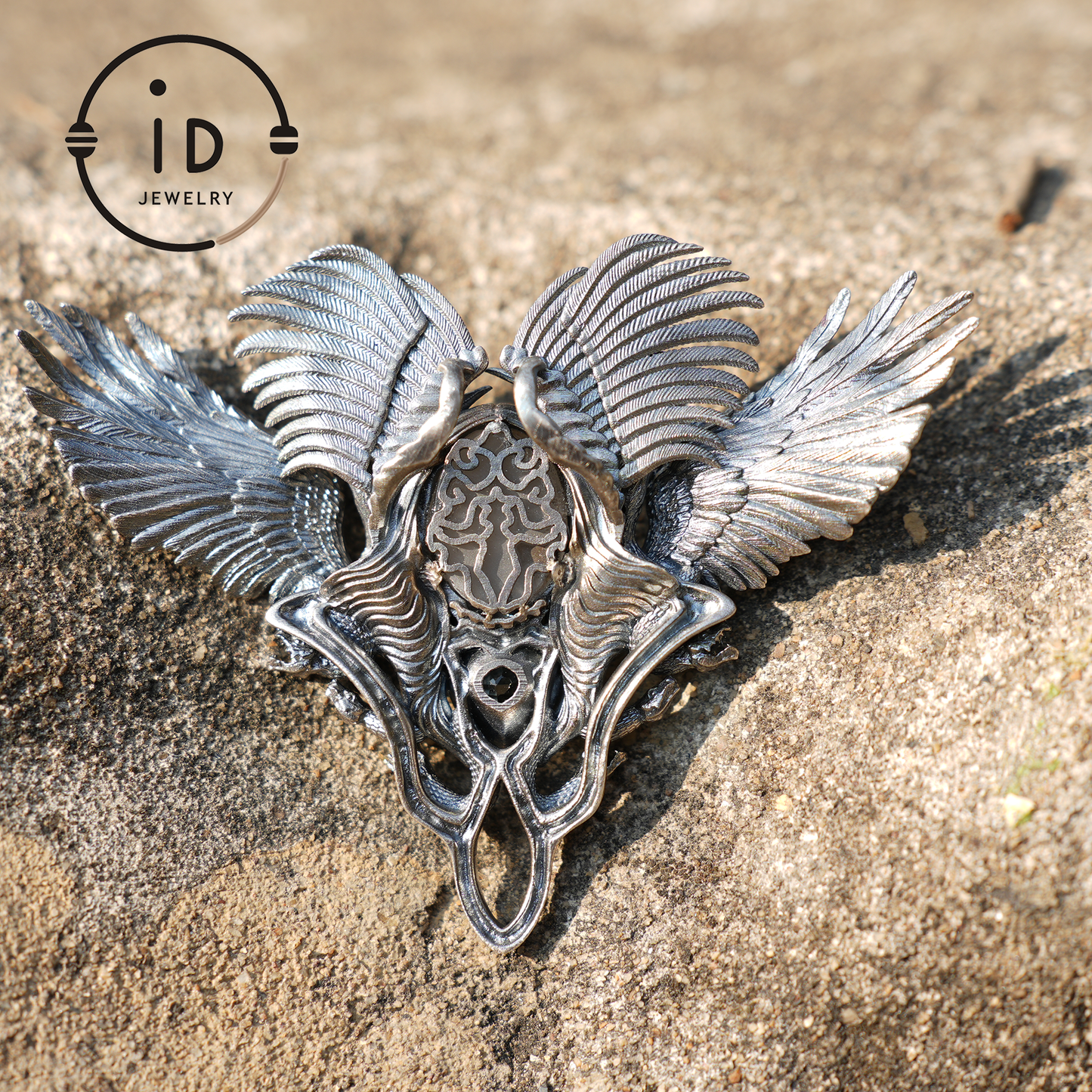 Forest Goddess Pendant – S925 Silver Handmade Pendant with White Crystal and Sky Blue Topaz | Exquisite Design Limited Collection
