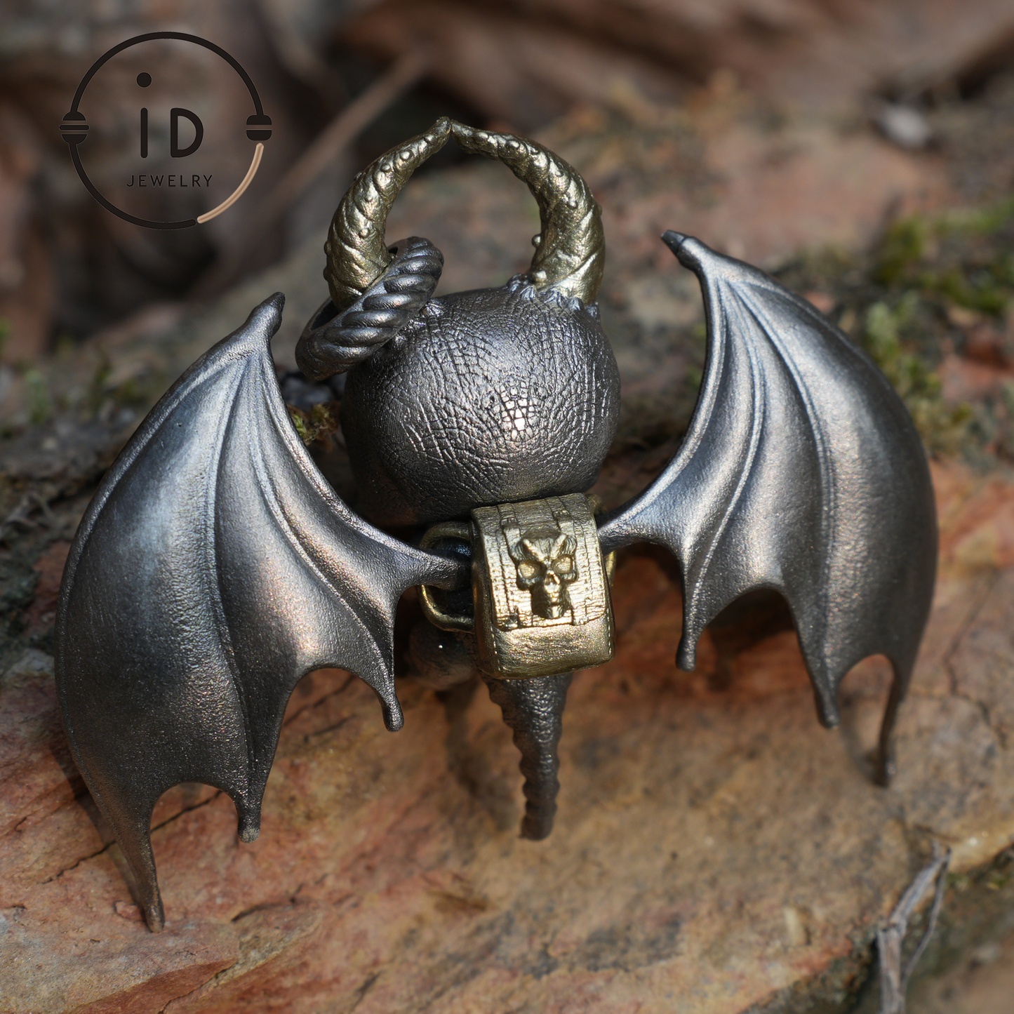 925 Silver Bat Pendant with Opal - Handcrafted Gothic Jewelry, Fantasy Pendant, Unique Gothic Necklace for Halloween & Gothic Lovers