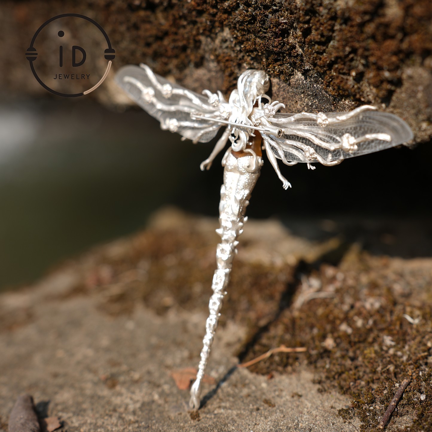 Mystic Dragonfly Jewelry | 925 Silver & Citrine | Brooch & Pendant in One