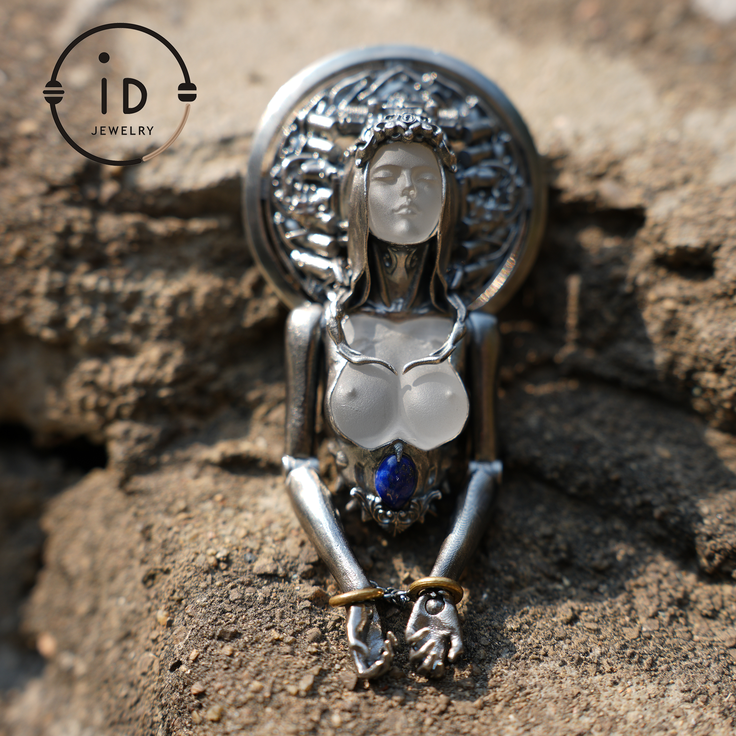 Mystic Goddess Pendant | Handmade 925 Silver & Gemstone Spiritual Necklace | Esoteric Protection Amulet