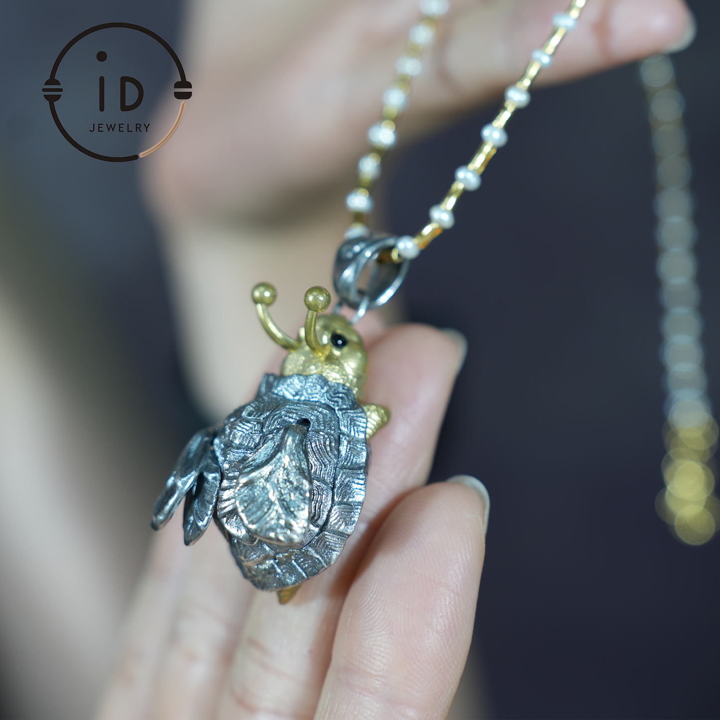 Flying Beetle Pendant – Handcrafted 925 Sterling Silver Pendant with Mythical Wing Design, Unique Gift, Art & Fantasy Jewelry