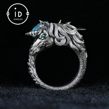 Handgeschnitzter Ring mit mystischer Kreatur | Magischer Wächter des inneren Lichts | Traumtotem-Fantasieschmuck | Symbol der Vorstellungskraft und des Geistes