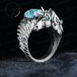 Handgeschnitzter Ring mit mystischer Kreatur | Magischer Wächter des inneren Lichts | Traumtotem-Fantasieschmuck | Symbol der Vorstellungskraft und des Geistes