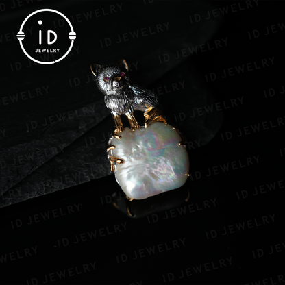 Süßer Hundeanhänger | Barockperle | Handgefertigter Schmuck | Geschenk für Hundeliebhaber | Schutzamulett 