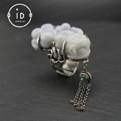 Handgefertigter Jadeitring | Mystischer Schutzschmuck | Künstlerischer Edelsteinring | Inspiriert von tapferen Truppen | Symbol des Glücks 