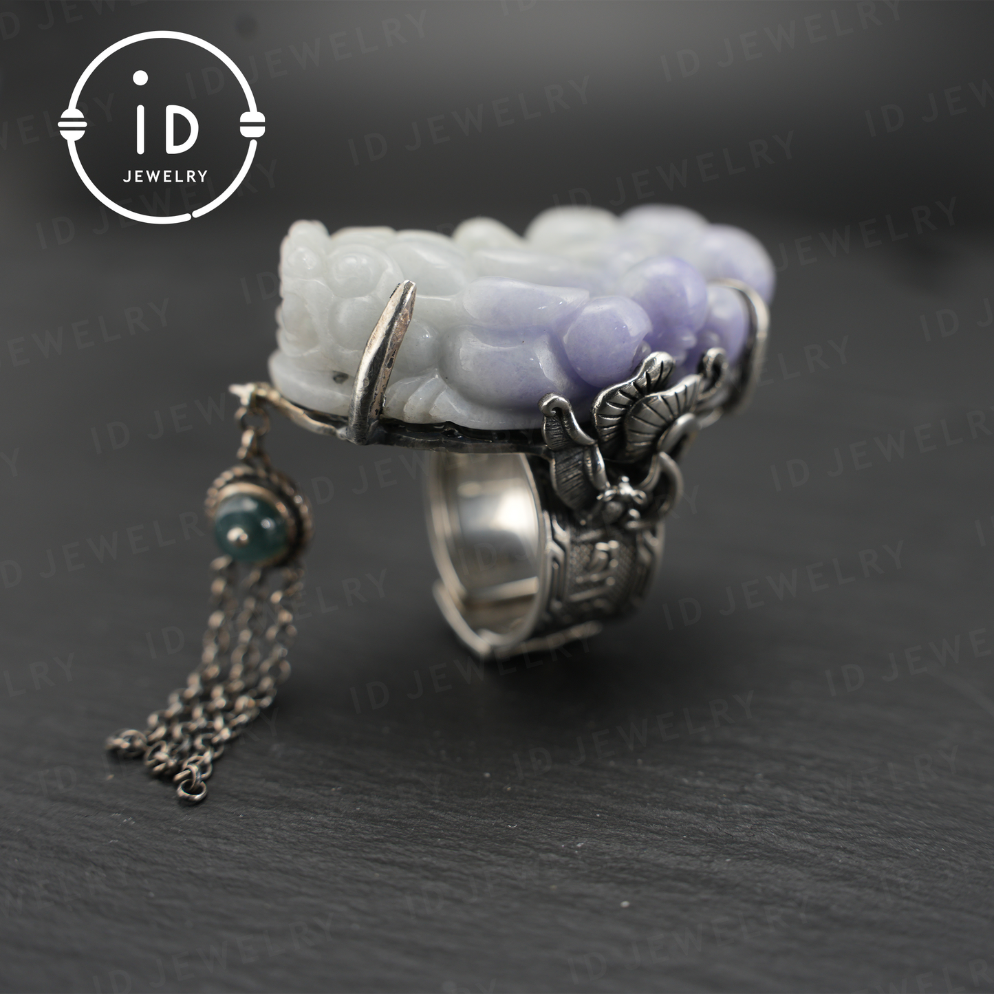 Handgefertigter Jadeitring | Mystischer Schutzschmuck | Künstlerischer Edelsteinring | Inspiriert von tapferen Truppen | Symbol des Glücks 