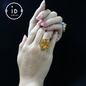 Floraler Citrin Ring | Vintage Boho Edelstein Ring | Handgefertigter Schmuck | Vergoldeter Statement Ring | Künstlerisches Design | Geschenk für Sie 