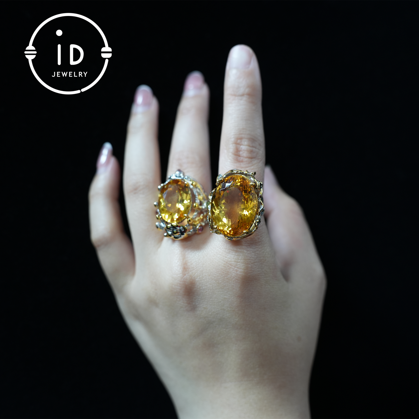 Floraler Citrin Ring | Vintage Boho Edelstein Ring | Handgefertigter Schmuck | Vergoldeter Statement Ring | Künstlerisches Design | Geschenk für Sie 