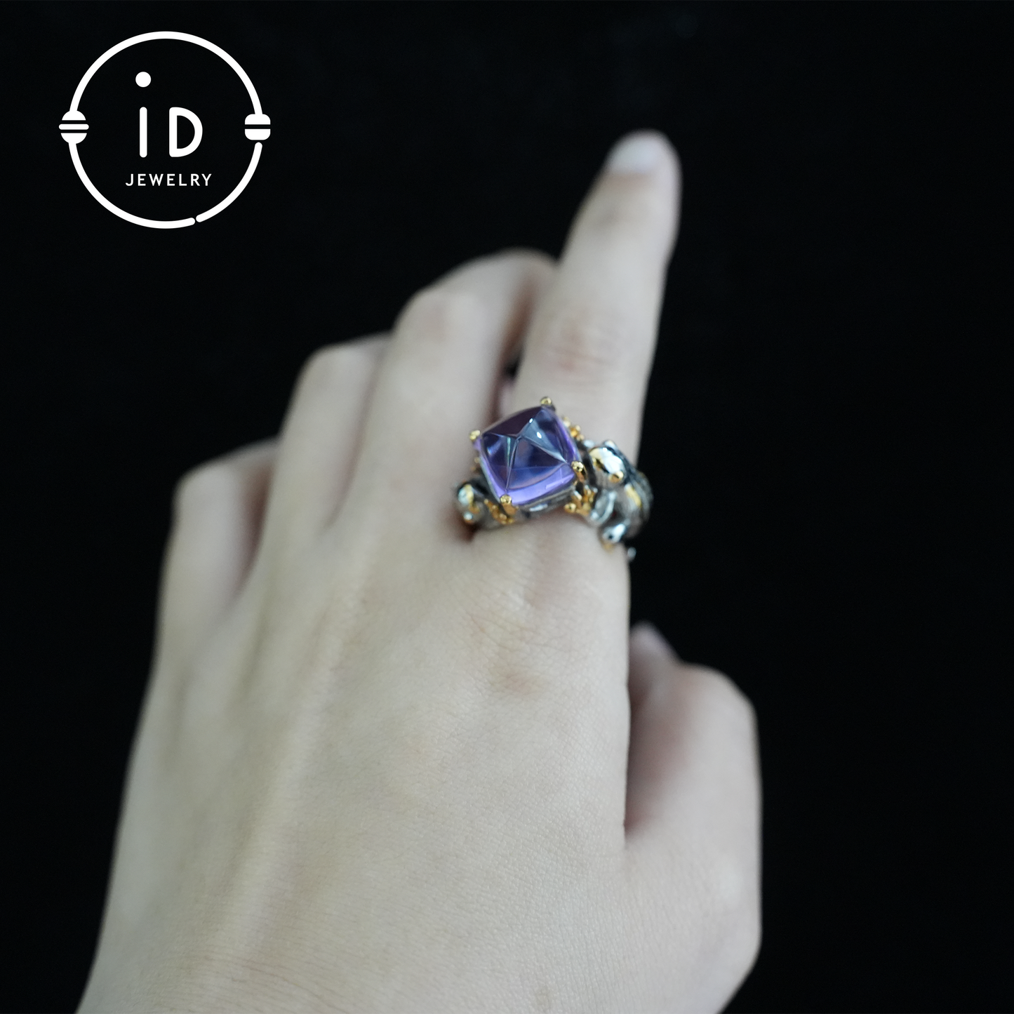 Mystischer Amethyst-Krallenring | Handgefertigter Gothic-Schmuck | Natürlicher Amethyst | Einzigartiger silberner Fantasy-Ring | Geschenk für Sie | Statement-Ring 